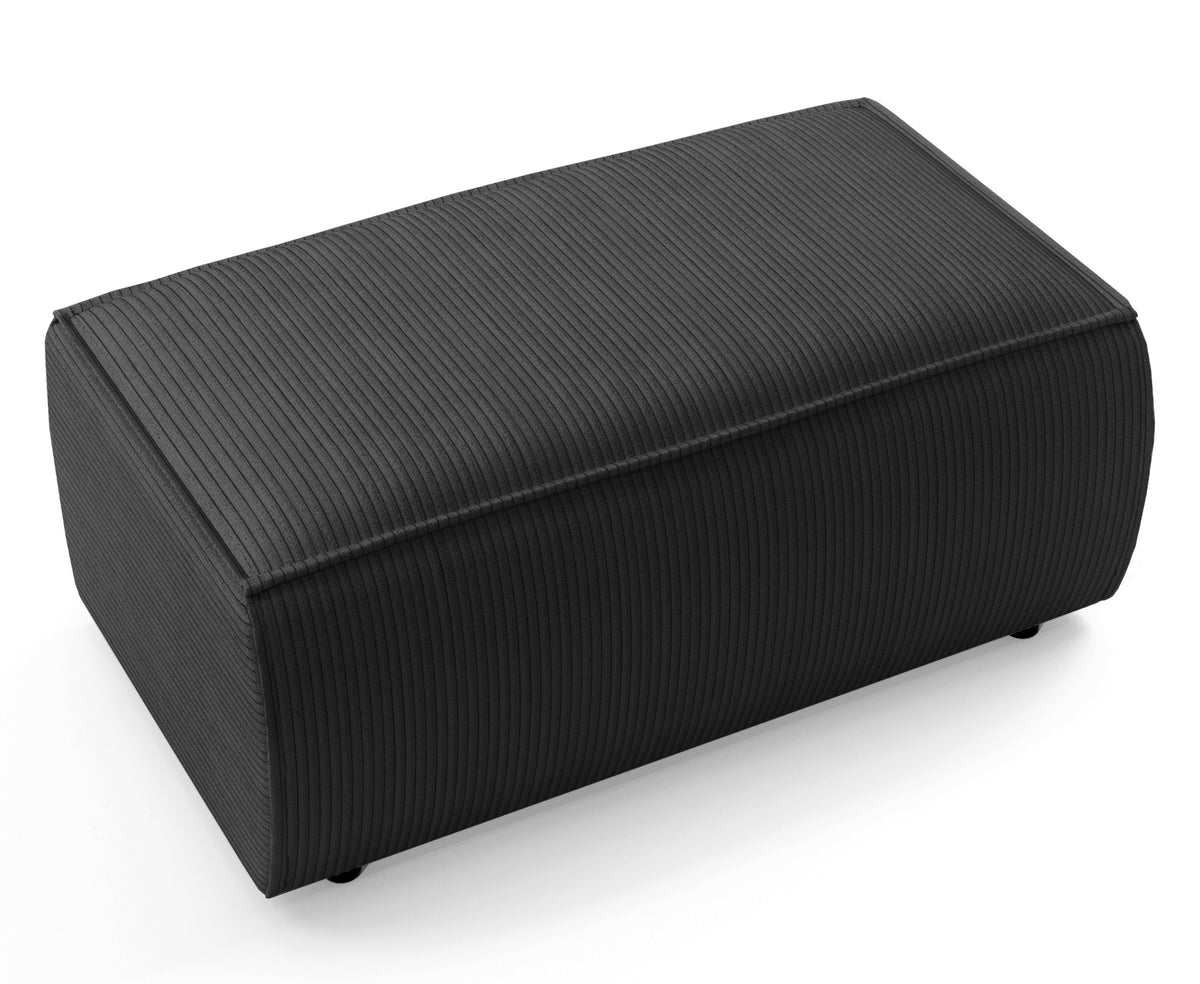 Pouf Farese en velours côtelé gris foncé