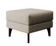 Repose-pieds oreilles Calmino beige bouclé pieds wengé