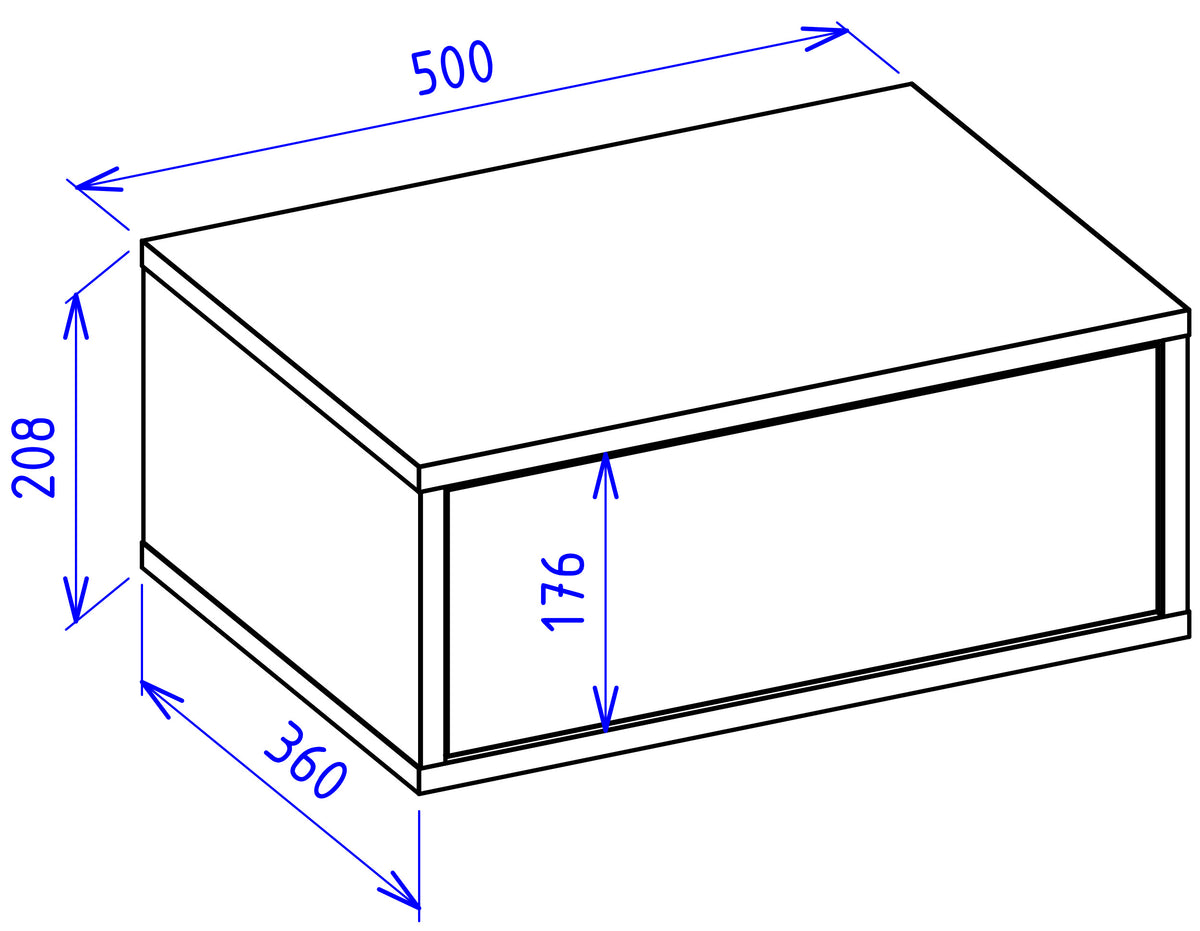 Table de chevet Framme suspendue avec tiroir 50 cm cachemire