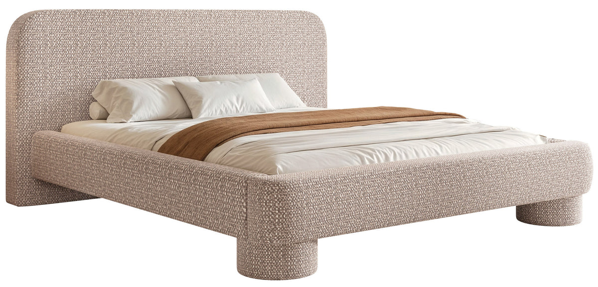 Polsterbett 180x200 cm Fredo mit Stauraum, beige Chenille