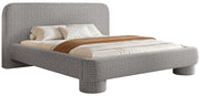 Gepolstertes Bett 160x200 cm Fredo mit Stauraum, grauer Chenille-Stoff