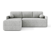 Canapé d'angle convertible Bloom en boucle gris avec rangement, réversible