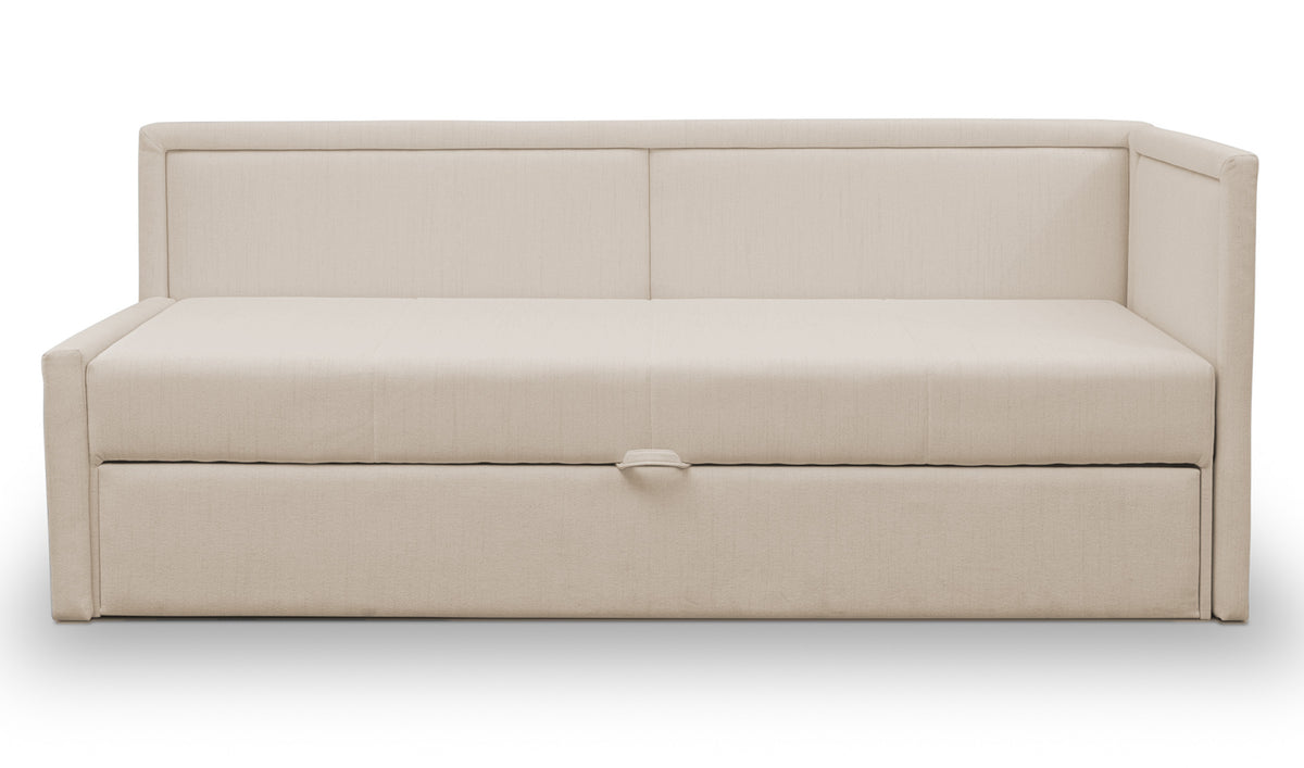 Lit gigogne double Caprili en rotin clair beige universel