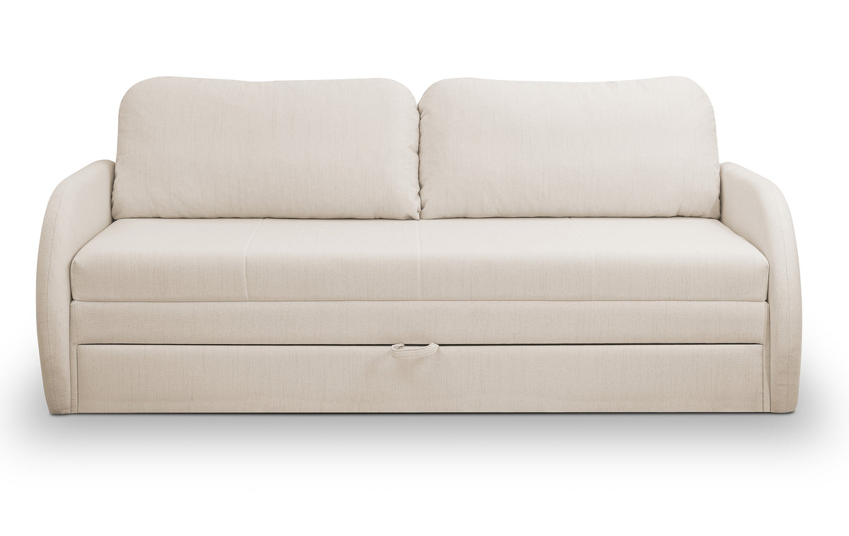 Canapé convertible trois places Diego en rotin clair beige