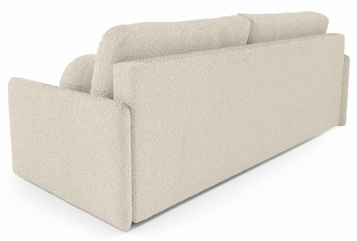 Canapé convertible Glove avec coffre de rangement beige bouclé
