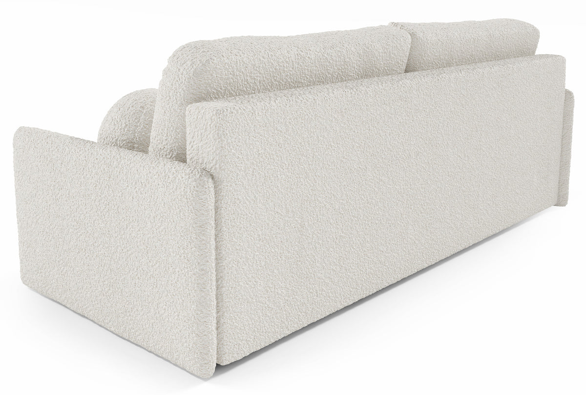 Ausziehbares Sofa Glove mit Bettkasten, cremefarbenes Bouclé