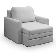 Fauteuil convertible Dejano gris clair en rotin tressé