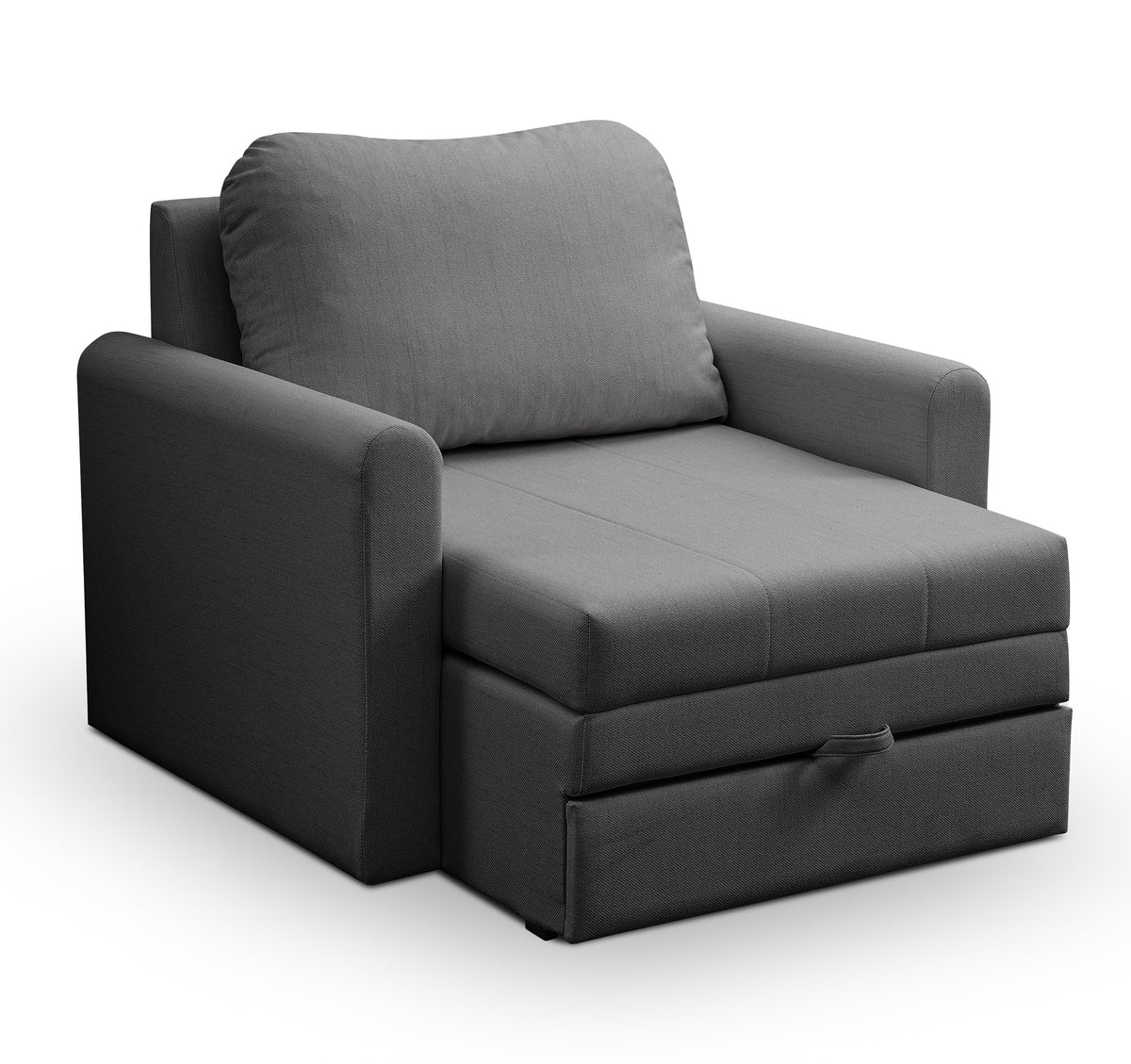 Fauteuil convertible Dejano gris foncé tressé