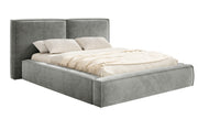 Polsterbett 140x200 cm Tilves mit Stauraum, Metallrahmen, grauer Samt