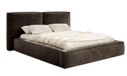 Polsterbett 180x200 cm Tilves mit Stauraum, Metallrahmen, brauner Samt