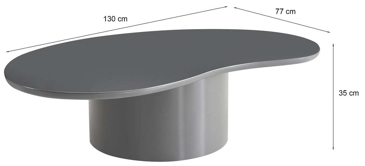 Tratesse Couchtisch 130x77 cm Grau Hochglanz