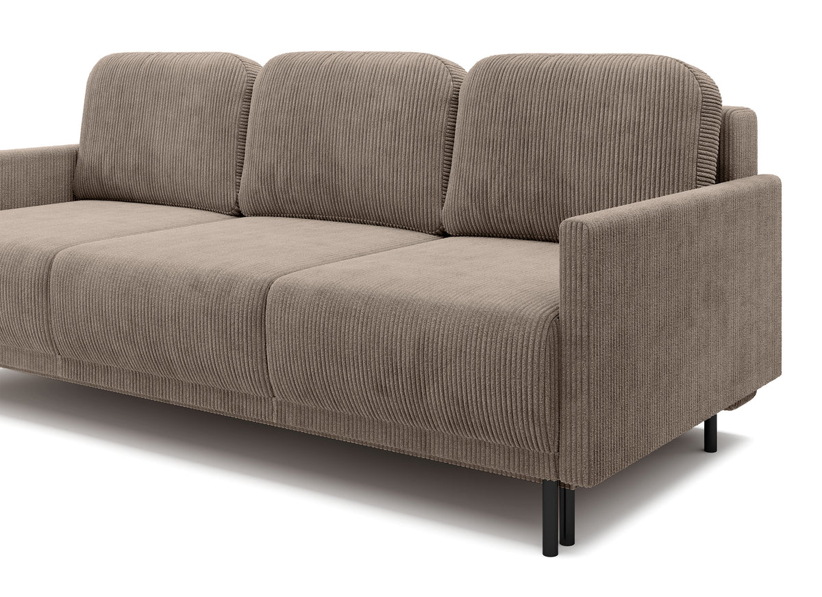 Drei-Sitzer-Schlafsofa Hamiel mit Stauraum, beige Cord
