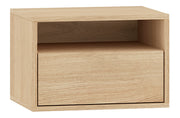 Table de chevet Heggers suspendue avec tiroir et niche 45 cm chêne mavelie