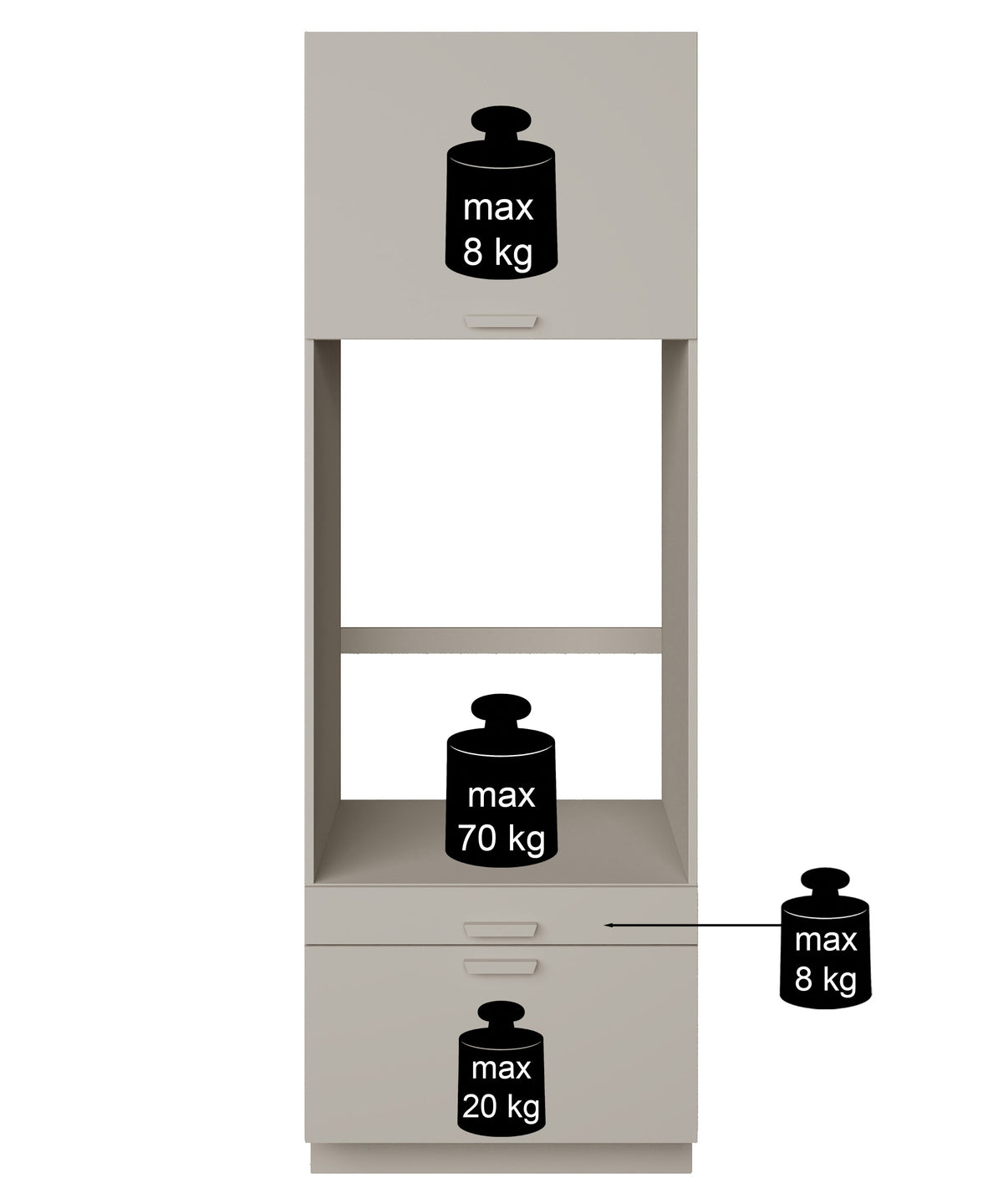 Einfacher Holv-Waschmaschinenschrank mit einer Kammer, Schublade und Regal, 68 cm, Kaschmirfarben