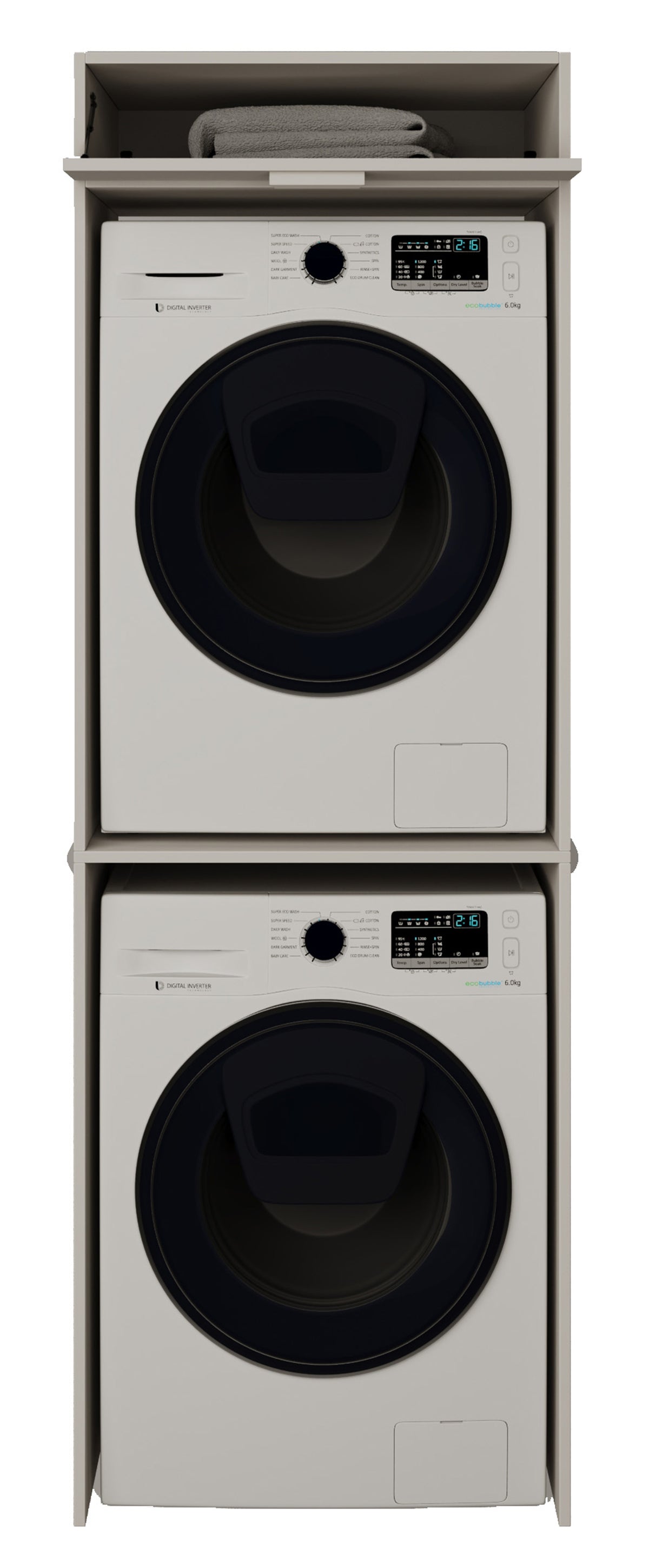 Zweikammer-Hängeschrank über der Waschmaschine Holv 68 cm Kaschmir