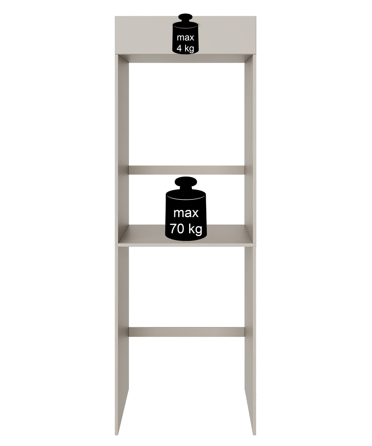 Zweikammer-Hängeschrank über der Waschmaschine Holv 68 cm Kaschmir