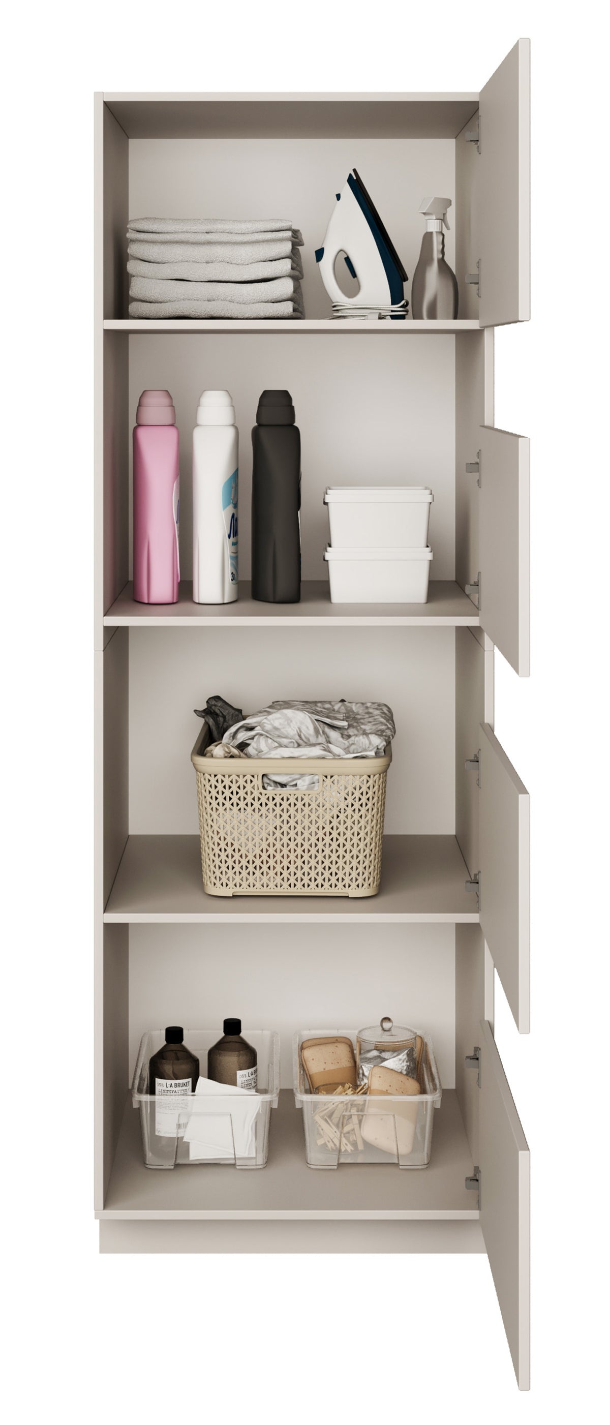 Armoire de salle de bain sur pied à quatre portes Holv 68 cm cachemire
