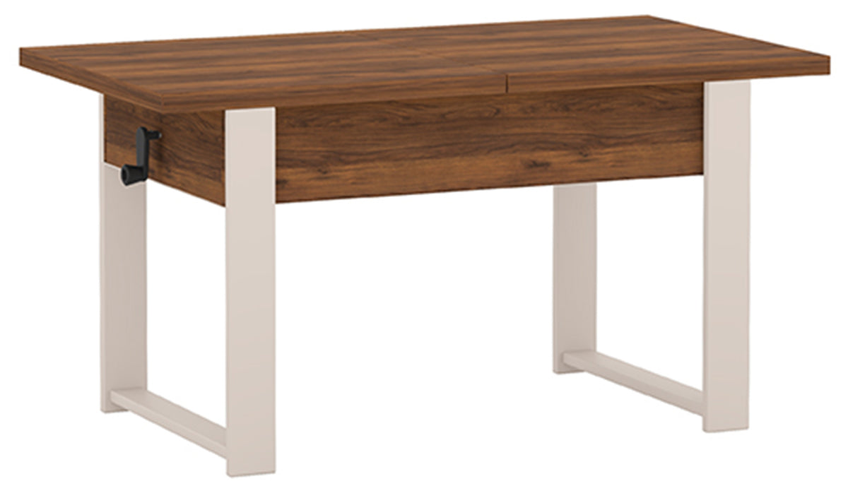 Ausziehbarer Couchtisch Hugo 120(157)x67 cm in Warmia-Nussbaum mit Kaschmir-Beinen