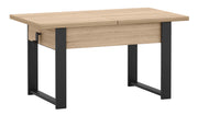 Table basse extensible Hugo 120(157)x67 cm chêne sonoma avec pieds noirs