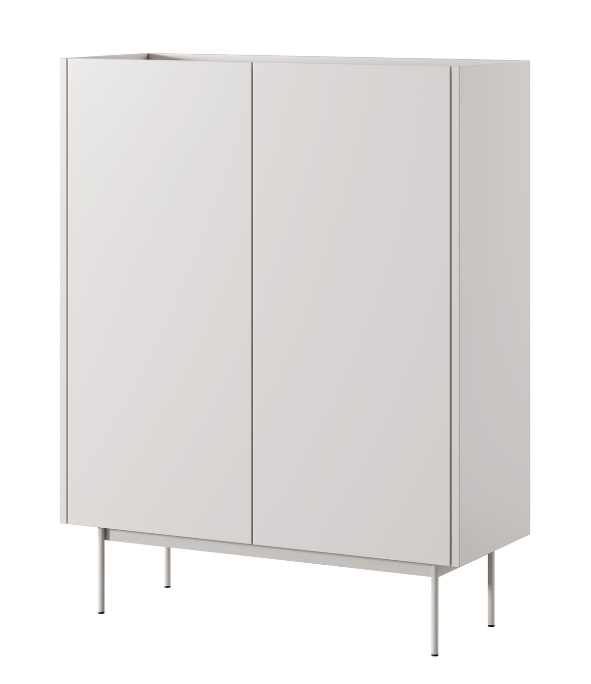 Hohe Kommode Color 97 cm, zweitürig, Kaschmir / Eiche Linea