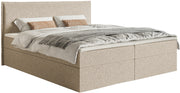 Kontinentales Bett 160x200 cm Softie mit Stauraum und Topper, hellbeige Chenille
