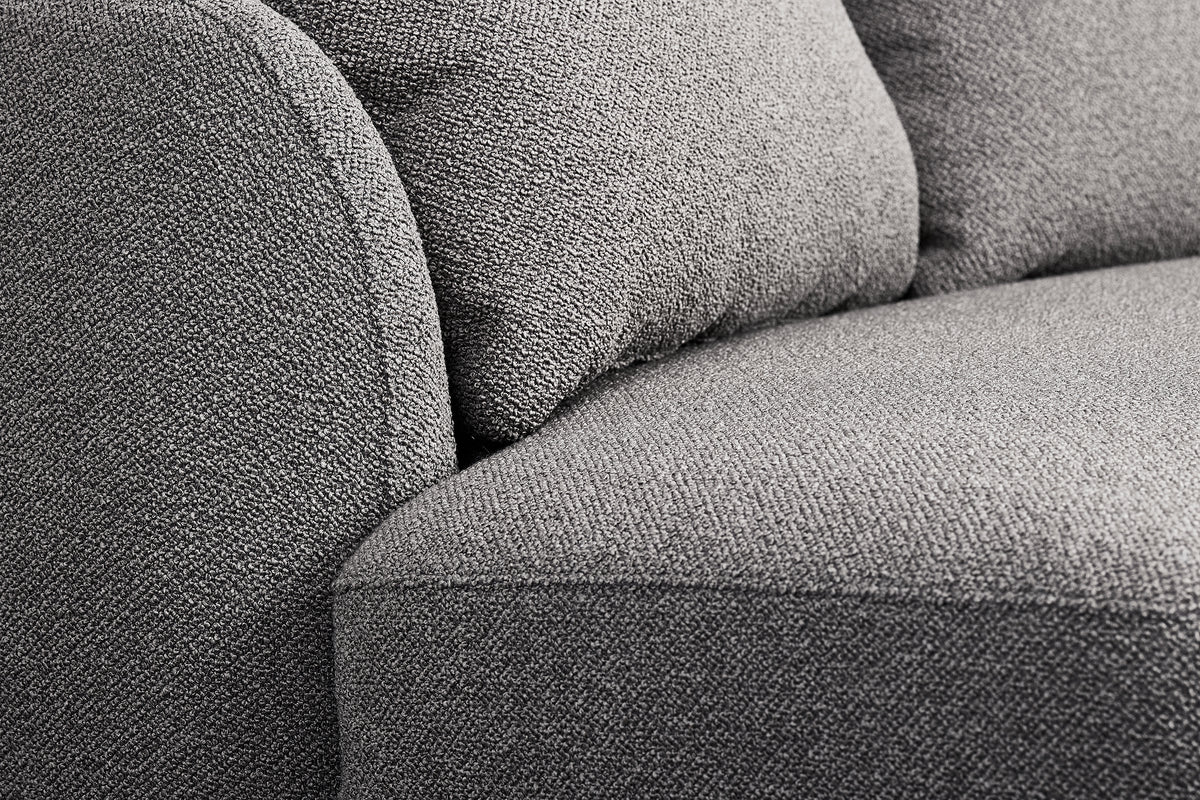 Modulares Ecksofa Lanomi L-förmig, linksseitig, grau Bouclé