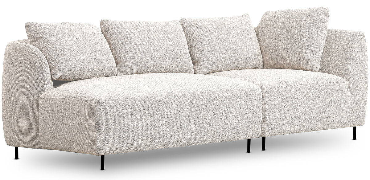 Canapé modulaire Lanomi en bouclé crème