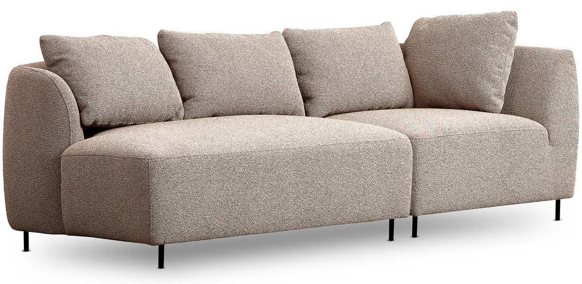 Canapé modulaire Lanomi beige bouclé