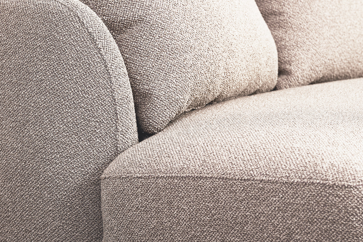 Modulares Ecksofa Lanomi L-förmig, linksseitig, grau-beiges Bouclé