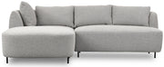 Canapé d'angle modulable Lanomi en L, côté gauche, bouclé gris clair