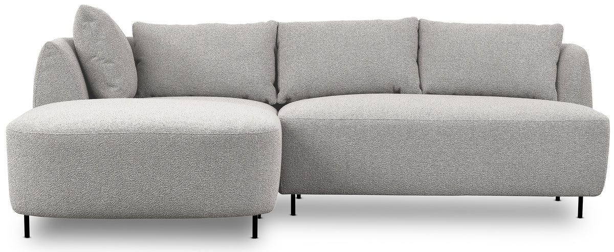 Canapé d'angle modulable Lanomi en L, côté gauche, bouclé gris clair