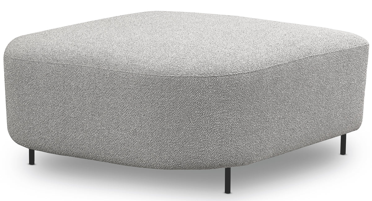 Canapé d'angle modulable Lanomi en L, côté gauche, bouclé gris clair