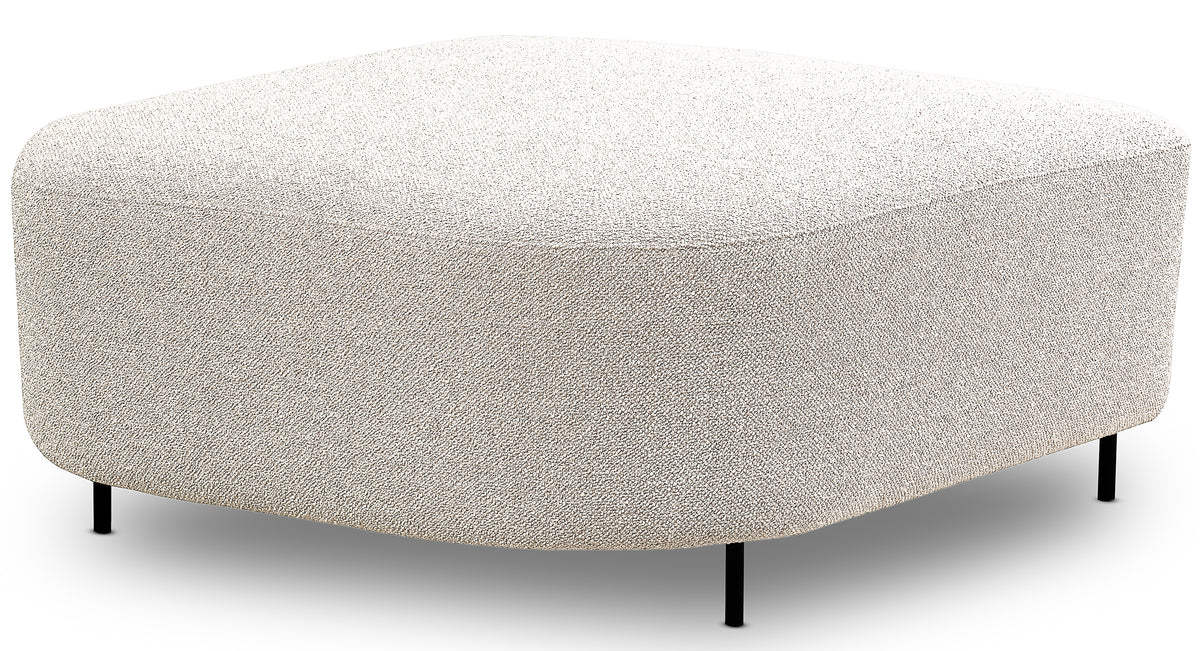 Canapé d'angle modulable Lanomi en U, version droite, bouclé crème