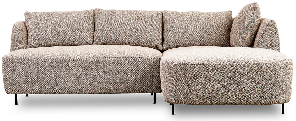 Canapé d'angle modulable Lanomi en L, côté droit, beige boucle