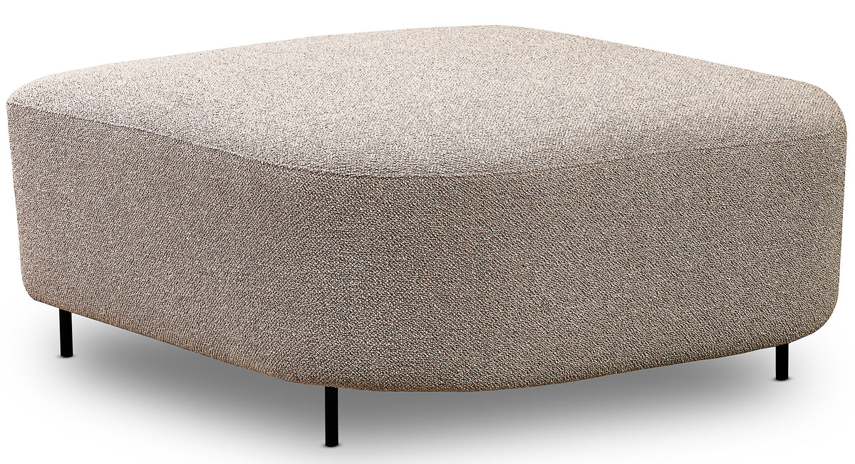 Canapé d'angle modulable Lanomi en U, version droite, beige boucle