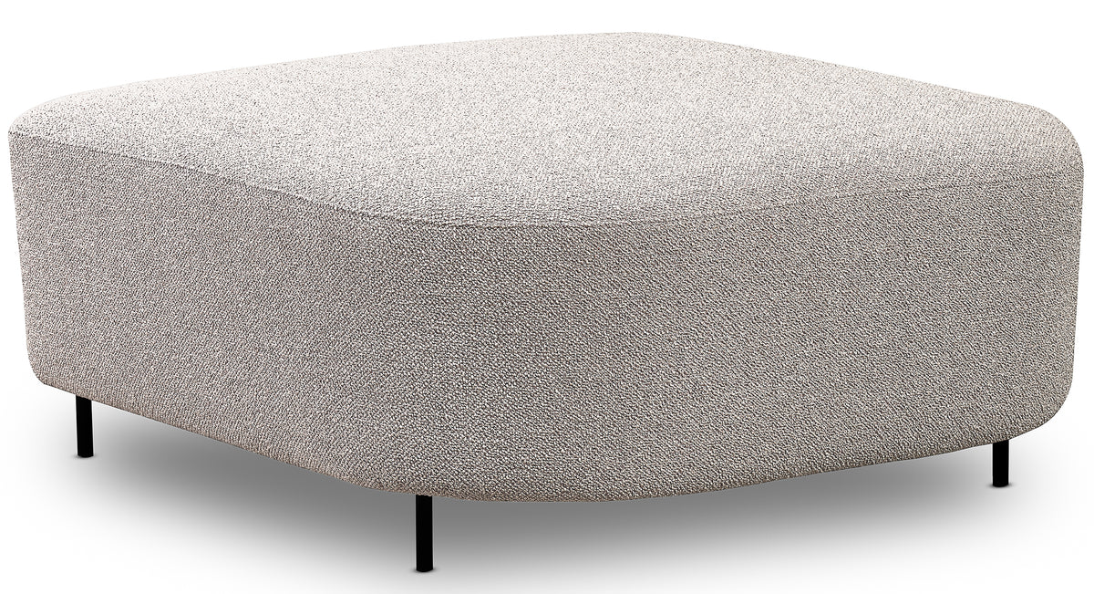 Modulares Ecksofa Lanomi, L-förmig, rechtsseitig, grau-beige Bouclé