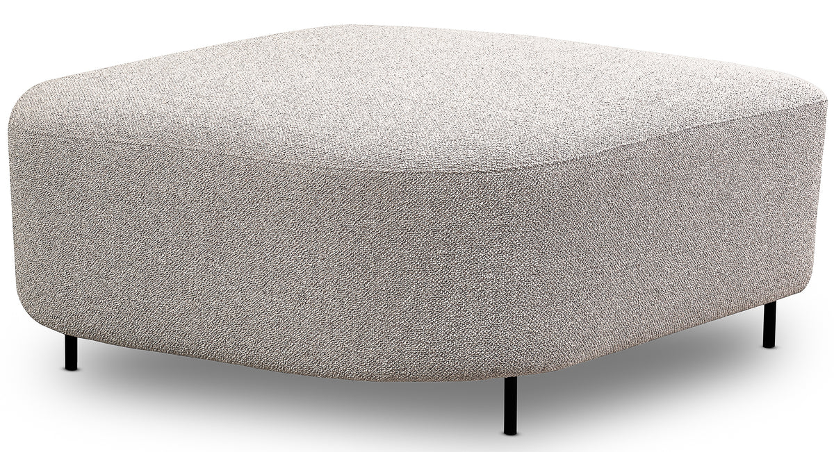 Modulares Ecksofa Lanomi L-förmig, linksseitig, grau-beiges Bouclé