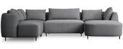 Canapé d'angle modulable Lanomi en U, côté gauche, gris boucle
