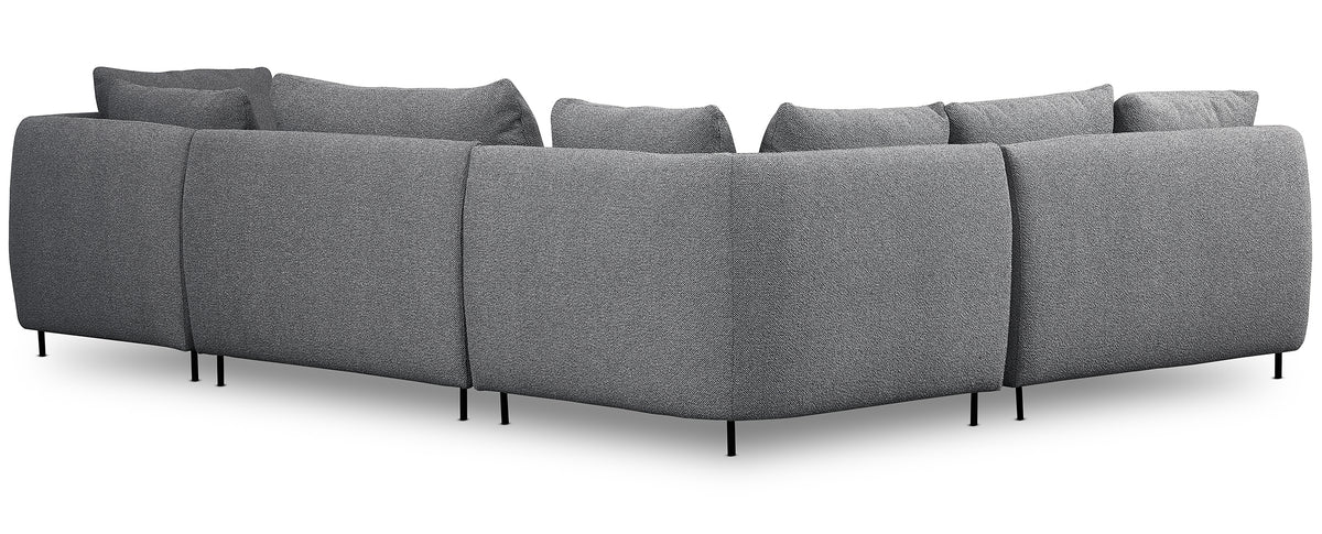 Canapé d'angle modulable Lanomi en U, côté gauche, gris boucle