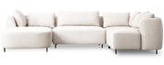 Canapé d'angle modulable Lanomi en U, version droite, bouclé crème