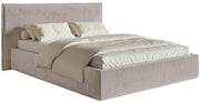 Gepolstertes Bett 160x200 cm Softie mit Stauraum, grau-brauner wasserabweisender Samt, Metallrahmen