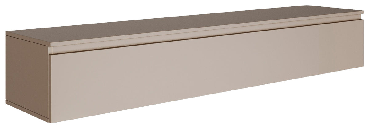 Meuble TV suspendu Lemmi avec abattant 175 cm cachemire