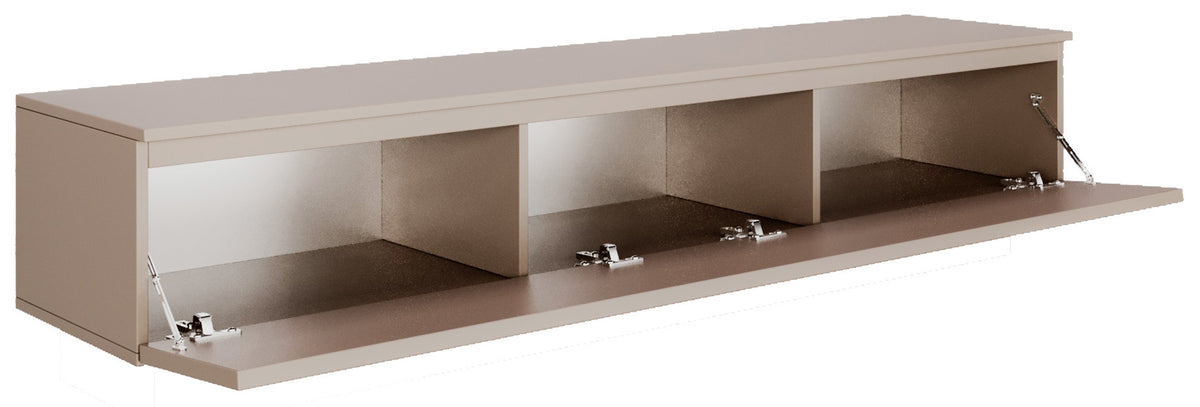 Meuble TV suspendu Lemmi avec abattant 175 cm cachemire