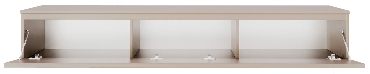 Meuble TV suspendu Lemmi avec abattant 175 cm cachemire