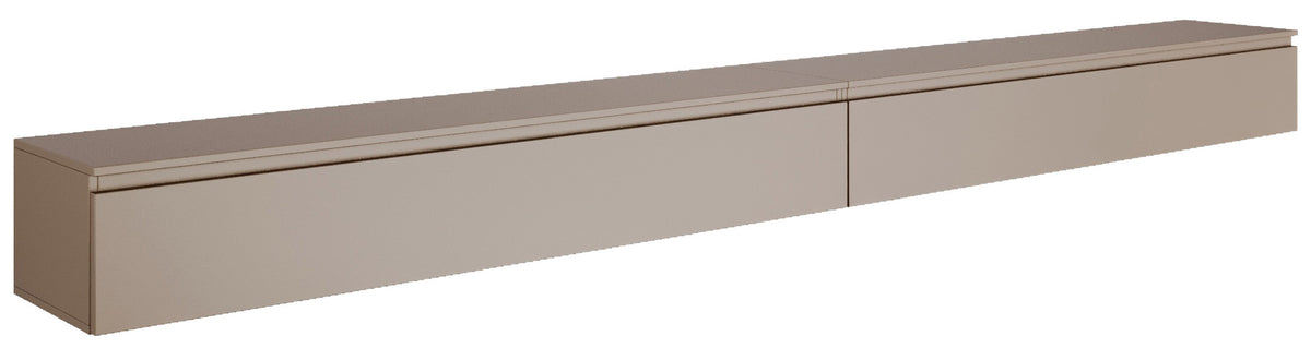 Meuble TV mural Lemmi avec deux portes battantes 350 cm cachemire