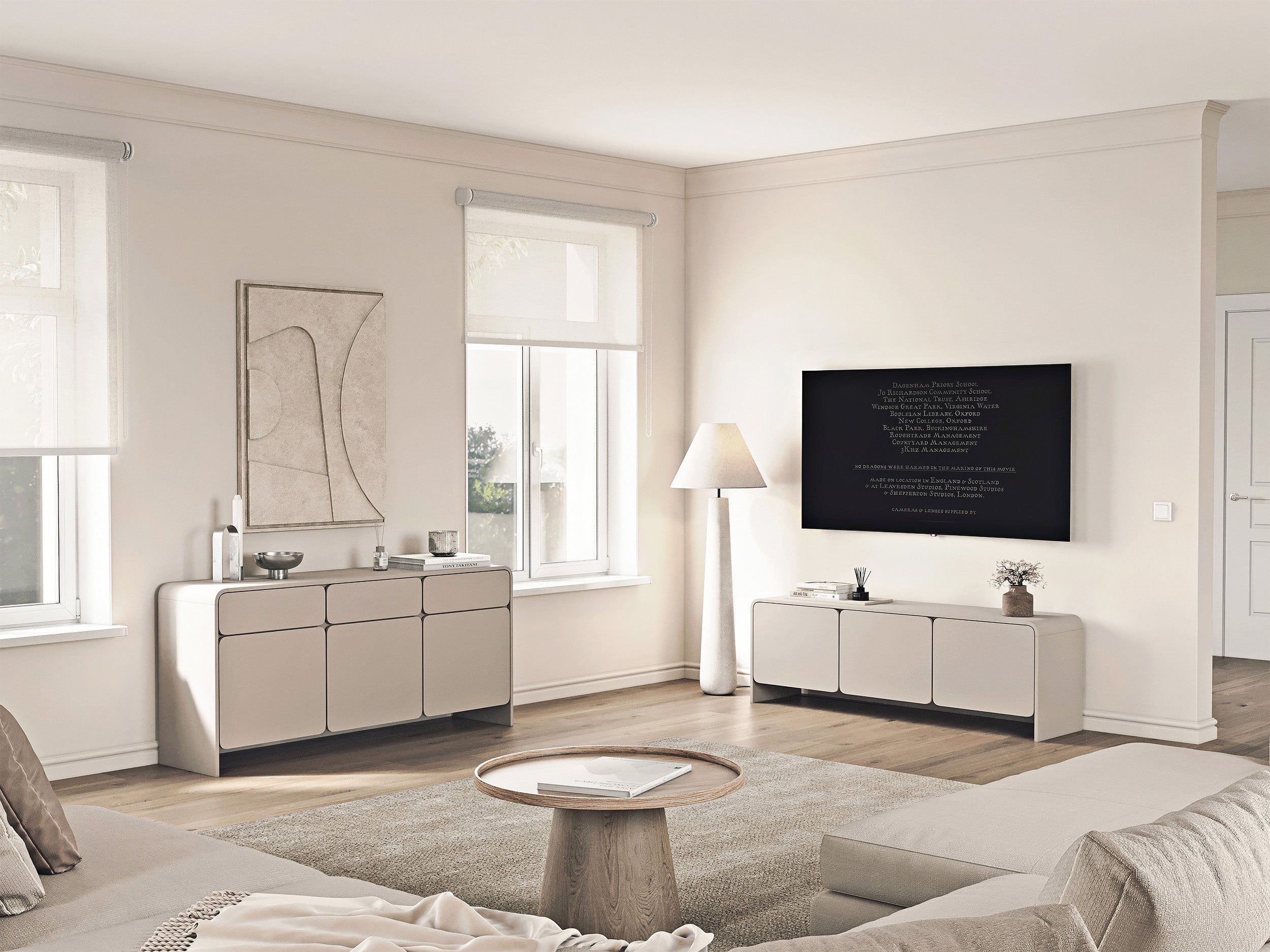Meuble TV battant Lummo 156 cm Cachemire
