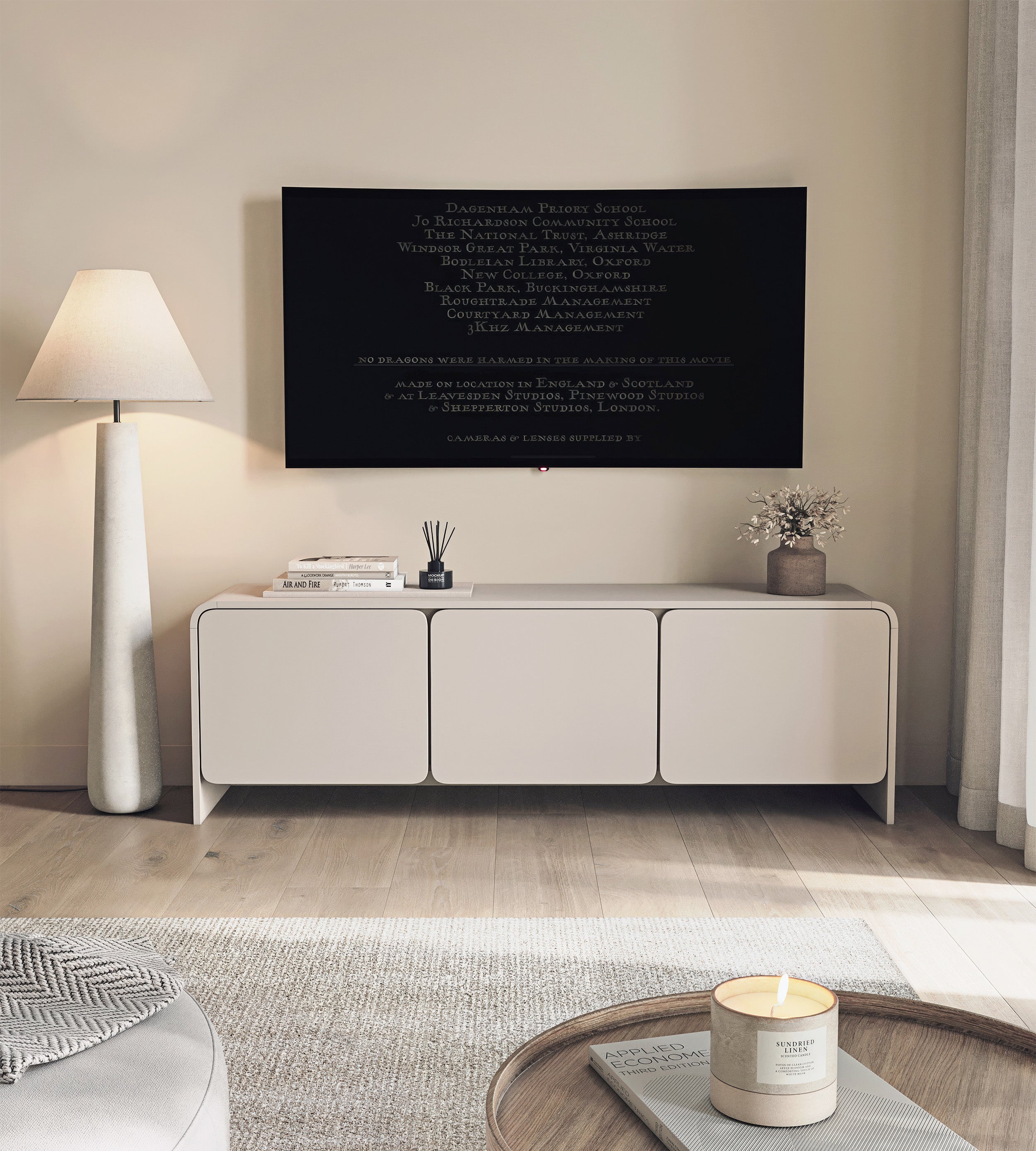 Meuble TV battant Lummo 156 cm Cachemire