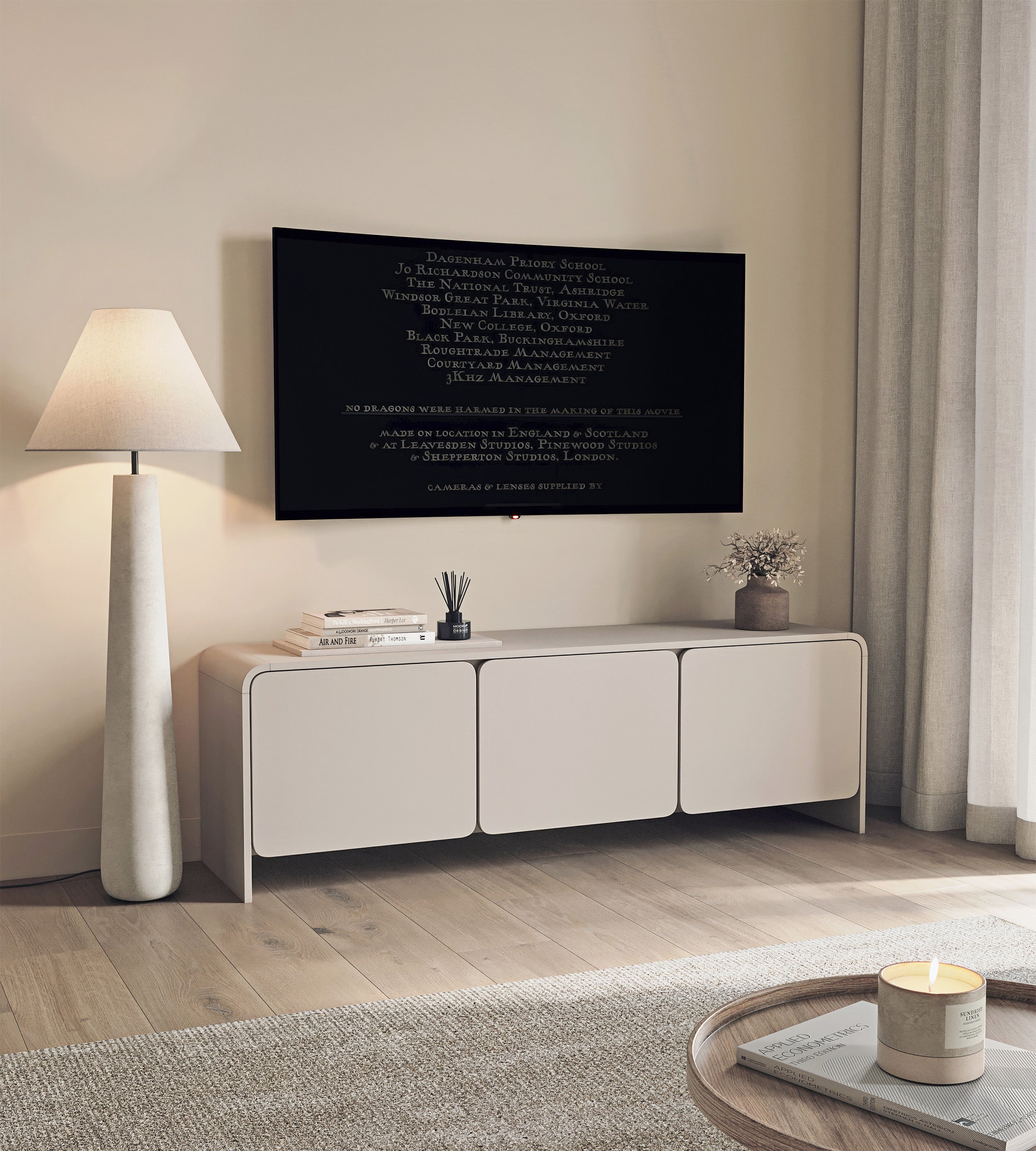 Meuble TV battant Lummo 156 cm Cachemire