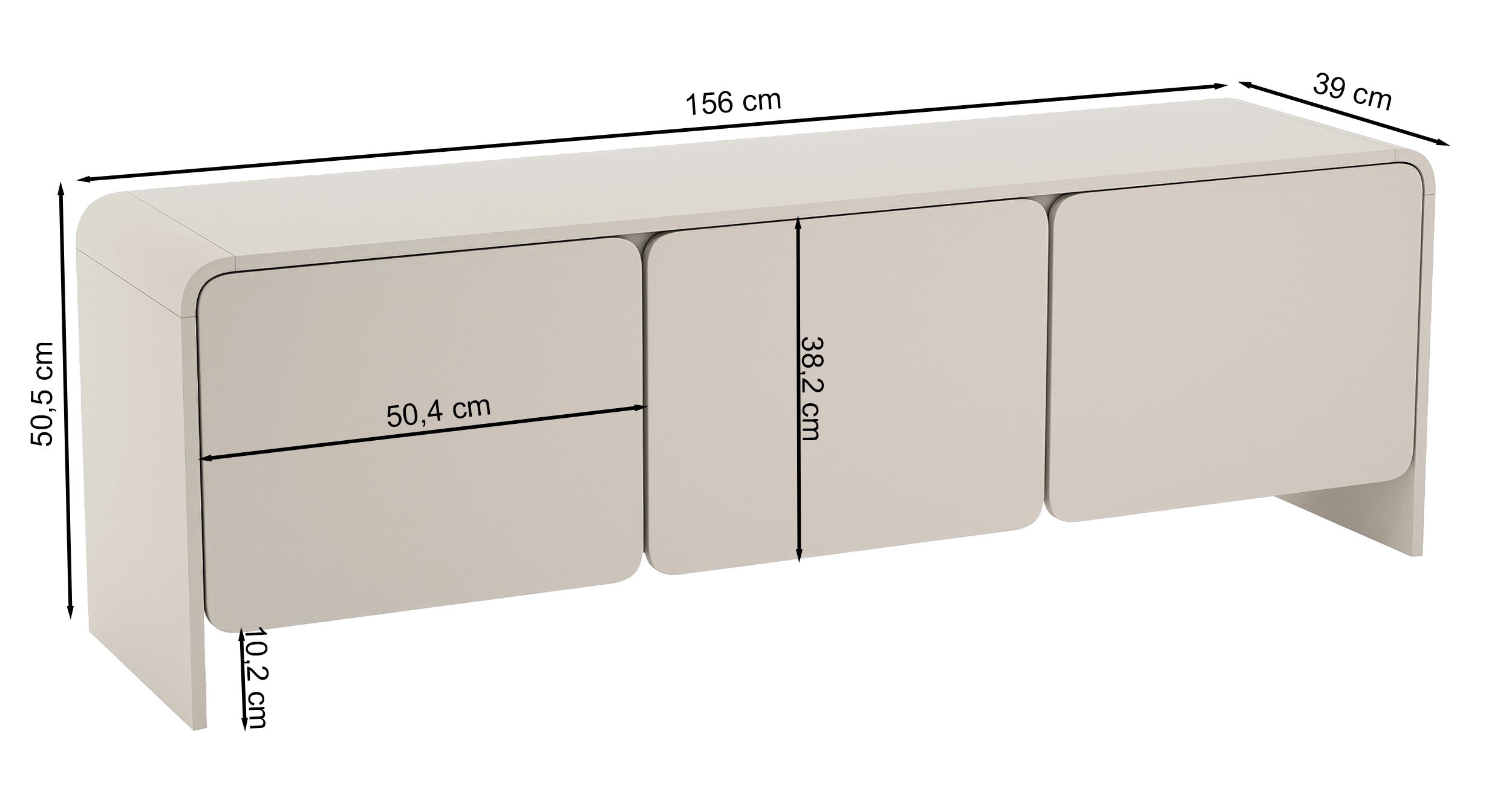 Meuble TV battant Lummo 156 cm Cachemire