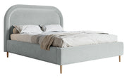 Polsterbett 140x200 cm Loreo mit Stauraum, taubenblauer hydrophober Samt